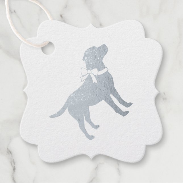 Labrador Dog Baby Shower Blue Boy Labrador Geschenkanhänger (Vorderseite)