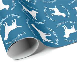 Labrador Dog Baby Shower Blue Boy Labrador Geschenkpapier