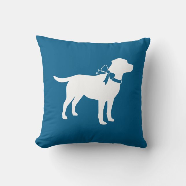 Labrador Dog Baby Shower Blue Boy Labrador Kissen (Vorderseite)