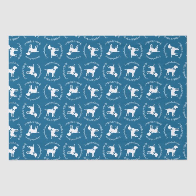 Labrador Dog Baby Shower Blue Boy Labrador Seidenpapier (Vorderseite)