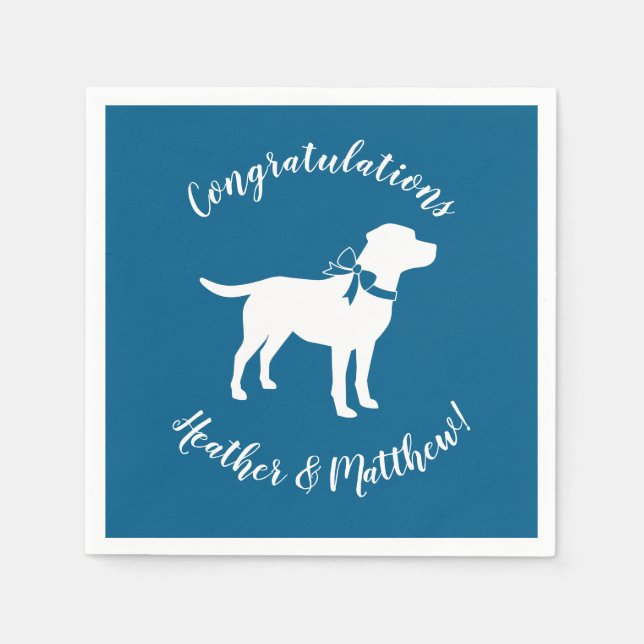Labrador Dog Baby Shower Blue Boy Labrador Serviette (Vorderseite)