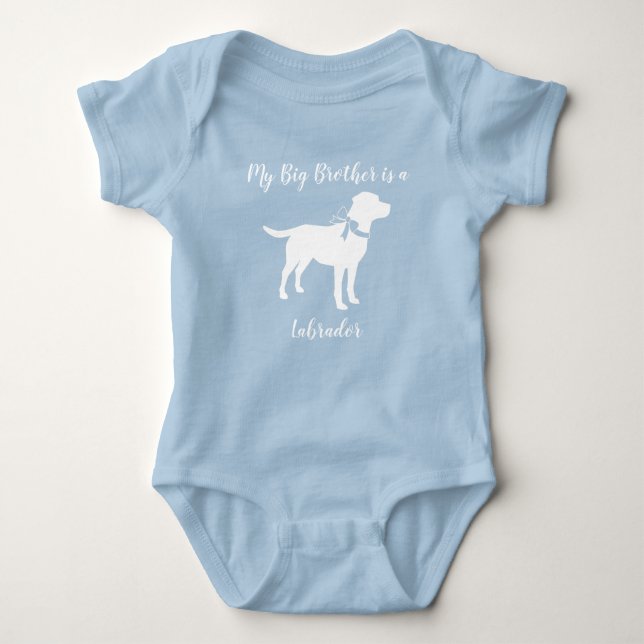 Labrador Dog Baby Shower Blue Boy Labrador Strampler (Vorderseite)