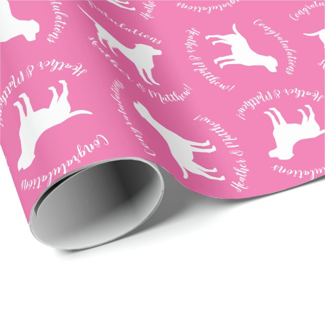 Labrador Dog Baby Shower Girl Labrador Pink Geschenkpapier (Rolleneckpunkt)