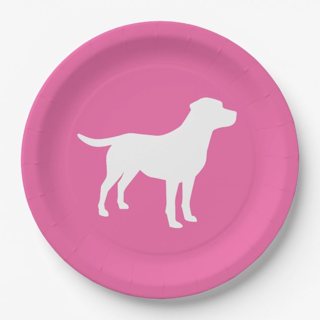 Labrador Dog Baby Shower Girl Labrador Pink Pappteller (Vorderseite)