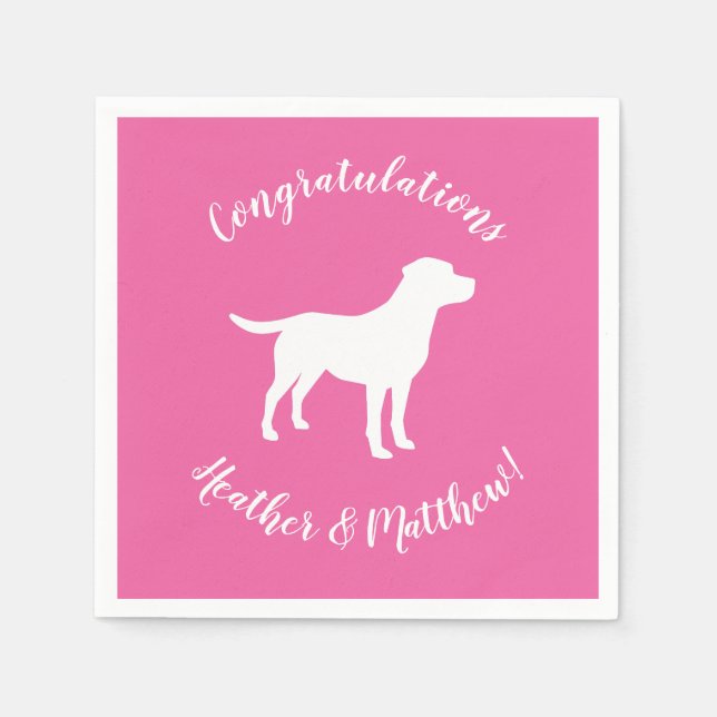 Labrador Dog Baby Shower Girl Labrador Pink Serviette (Vorderseite)