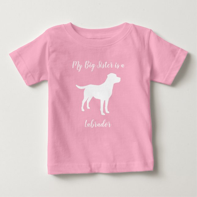 Labrador Dog Baby Shower Girl Labrador Pink T-shirt (Vorderseite)