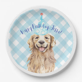 Labrador Dog Birthday Party Personalisiert Plate G Pappteller
