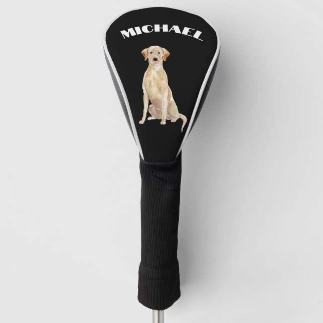 Labrador Dog Black Personal Golf Headcover (Vorderseite)