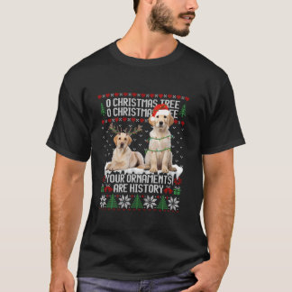 Labrador Dog Christmas Tree Lights Welpe Hund Love T-Shirt