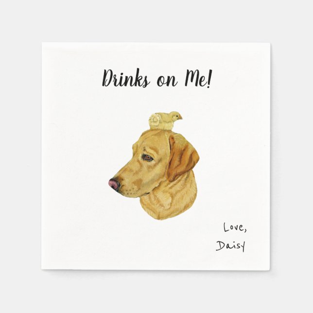 Labrador Dog Cocktail Napkins Serviette (Vorderseite)
