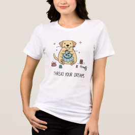 Labrador Dog Embroidery Hook Creative Hobby Art Tri-Blend Shirt