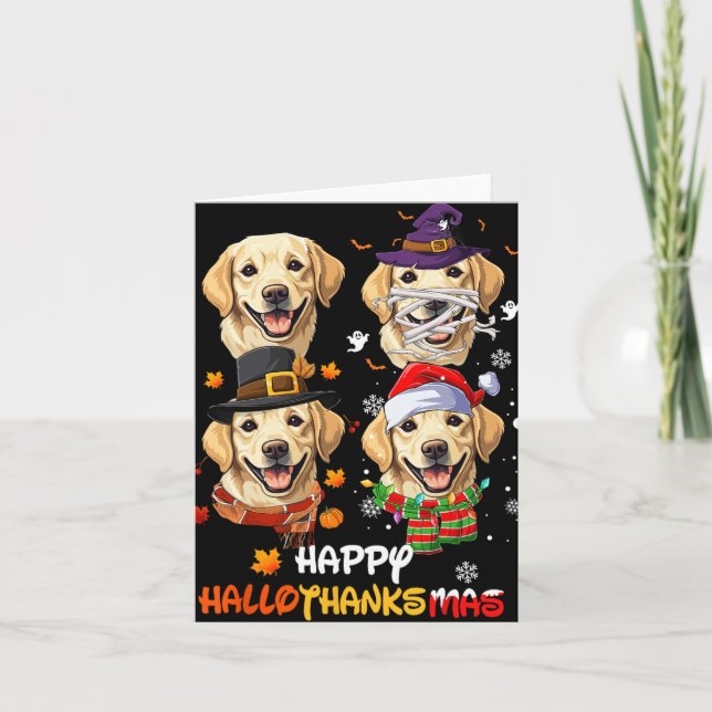 Labrador Dog Hallothanksmas Halloween-Erntedank Karte (Vorderseite)