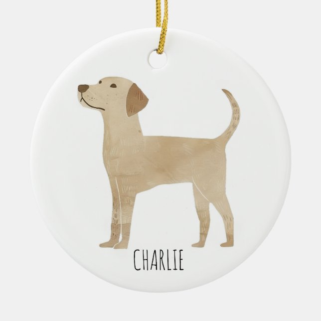 Labrador Dog Keramik Ornament (Vorne)