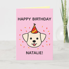 Labrador Dog | Orange & Red Birthday geklappt Karte