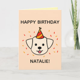 Labrador Dog | Orange & Red Birthday geklappt Karte