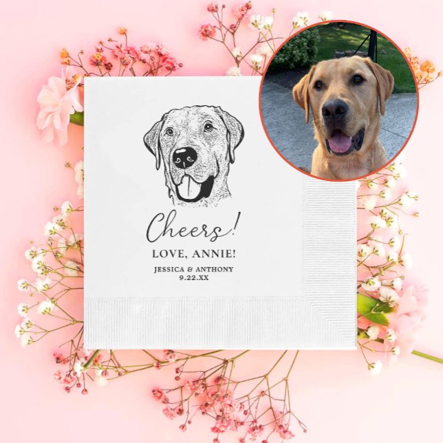 Labrador Dog Personalisiert Cheers Napkins Serviette (Von Creator hochgeladen)