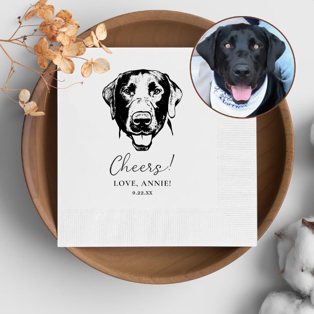 Labrador Dog Personalisiert Cheers Napkins Serviette (Von Creator hochgeladen)
