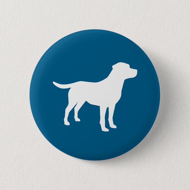 Labrador Dog Puppy Baby Dusche Silhouette Button (Vorderseite)