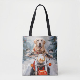Labrador Dog Riding Motorrad Weihnachten