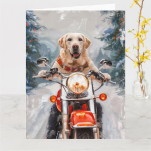 Labrador Dog Riding Motorrad Weihnachten Karte