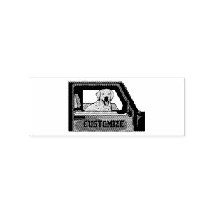 Labrador Dog Riding Shotgun Thunder_Cove Gummistempel
