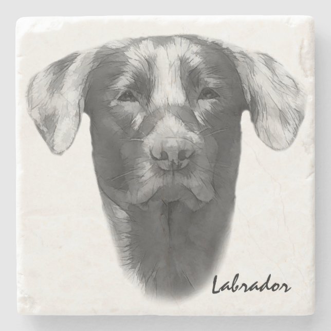 Labrador Dog stylish Steinuntersetzer (Vorderseite)