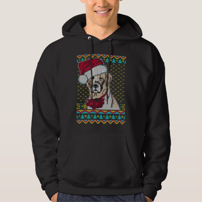 Labrador Dog Ugly Christmas Sweater Hoodie (Vorderseite)