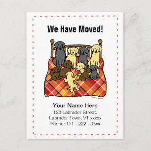 Labrador Dogs Cartoon Neue Adresse Ankündigungspostkarte