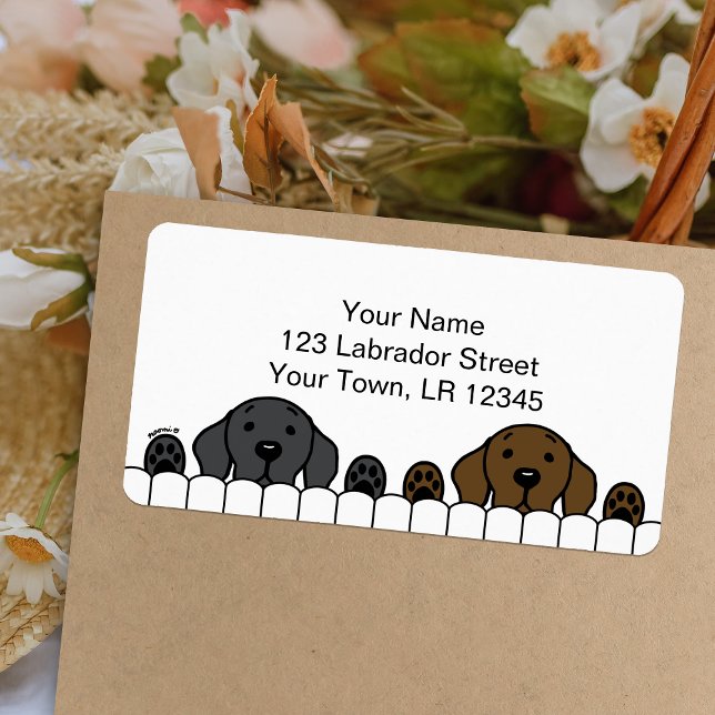 Labrador Duo beobachtet Ihre Rücksendeadresse Adressaufkleber (Labrador Duo Watching You design Return Address Labels for Labrador Owners.  Personalized.)