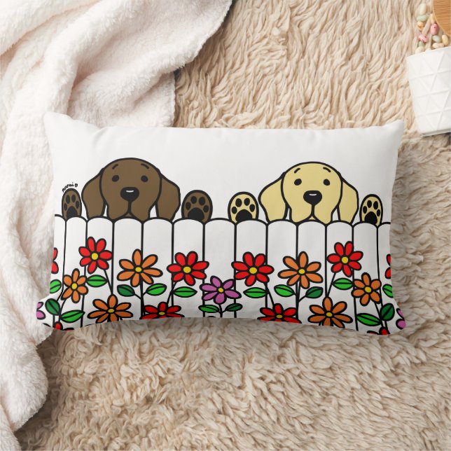 Labrador Duo beobachtet Lumbalkissen Lendenkissen (Decke)