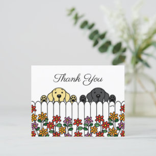 Labrador Duo Watching You Danke Postcard Postkarte
