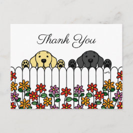 Labrador Duo Watching You Danke Postcard Postkarte