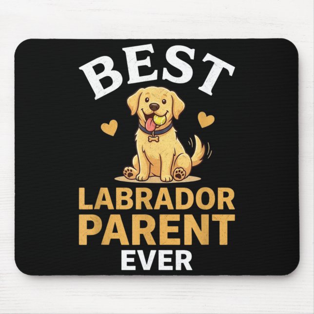 Labrador-Elternteil süßes Retro-gelbes Lab-Eigner- Mousepad (Vorne)
