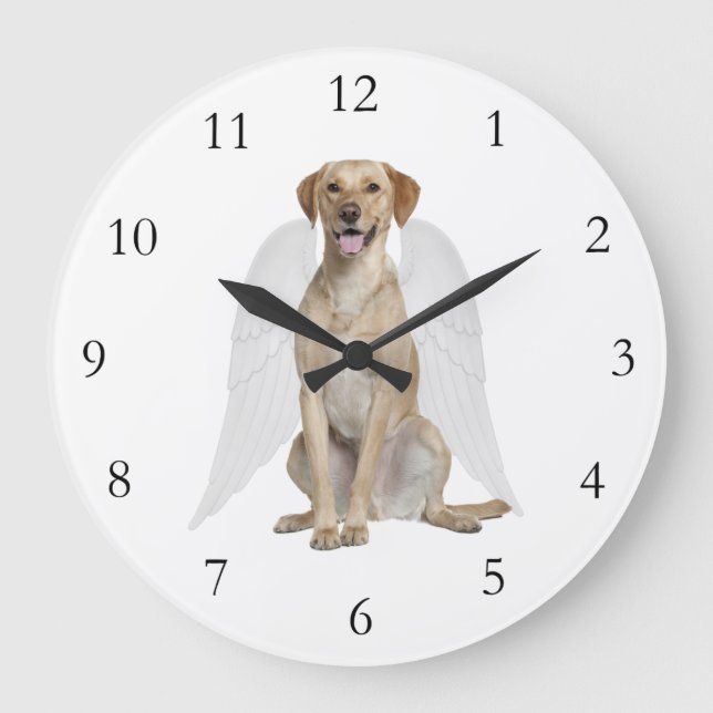 Labrador-Engels-Uhr Große Wanduhr (Vorderseite)