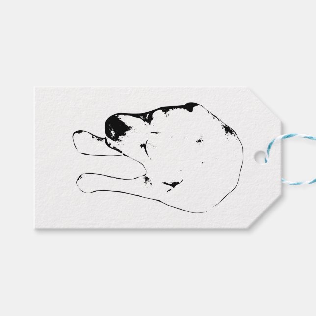 Labrador-Geschenk-Tag, Merry Finish Geschenkanhänger (Vorderseite (Horizontal))
