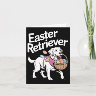 Labrador Golden Retriever Hase Federn Eier Ostern Karte
