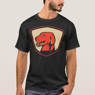 Labrador Golden Retriever Hund Head Shield Retro T-Shirt