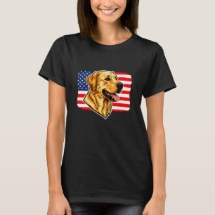 Labrador Golden Retriever mit USA-Flagge. Hunde Li T-Shirt