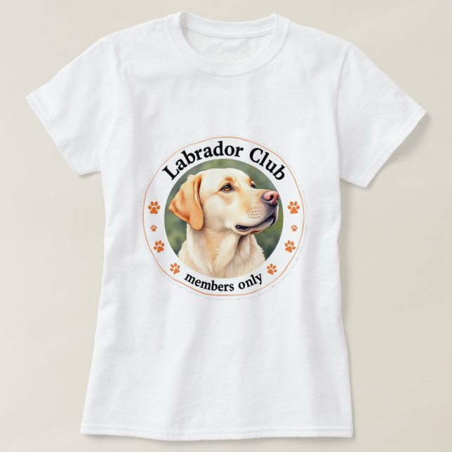 Labrador, goldfarbener "Club - Member Only" T-Shirt (Design vorne)