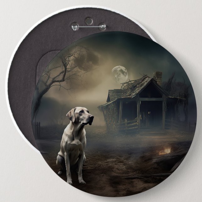 Labrador Halloween Beängstigend Button (Vorne & Hinten)