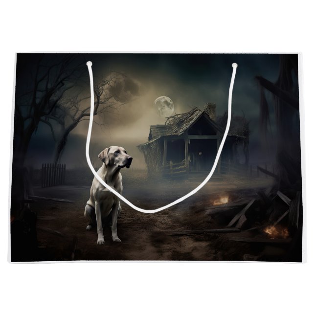 Labrador Halloween Beängstigend Große Geschenktüte (Vorderseite)