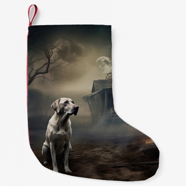 Labrador Halloween Beängstigend Kleiner Weihnachtsstrumpf (Vorderseite)