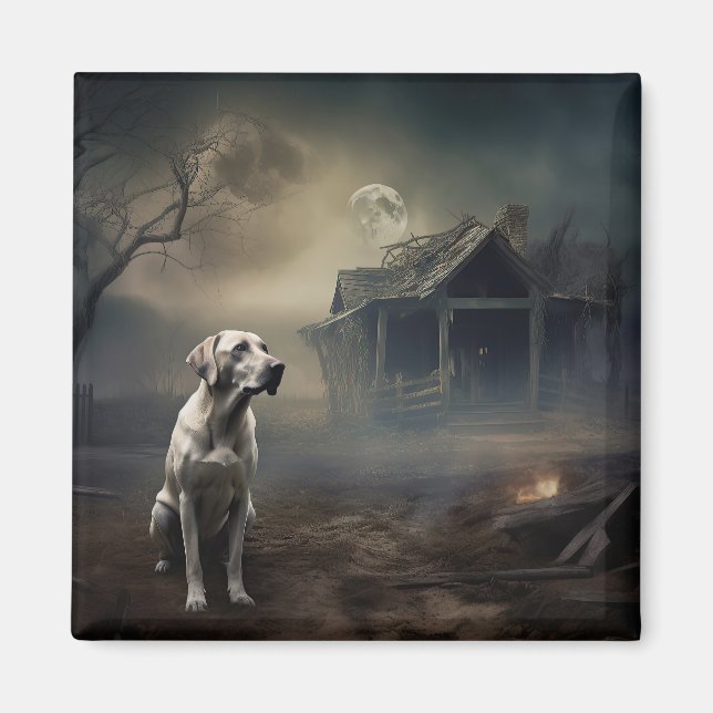 Labrador Halloween Beängstigend Magnet (Vorne)