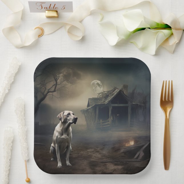 Labrador Halloween Beängstigend Pappteller (Hochzeit)