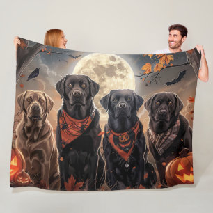 Labrador Halloween Gruselig Fleecedecke