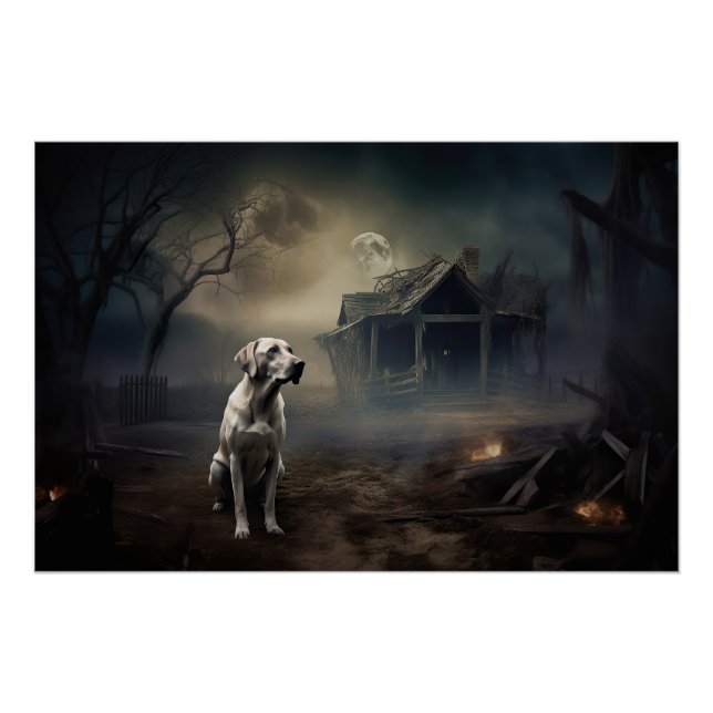 Labrador Halloween Gruselig Poster (Vorderseite)
