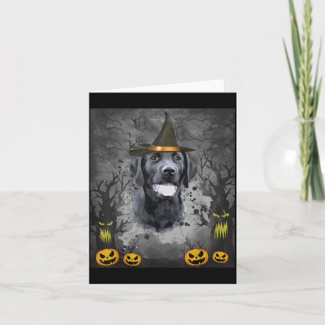 Labrador Halloween Karte (Vorderseite)