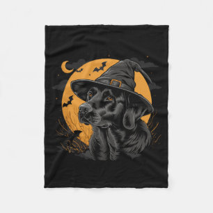 Labrador Halloween Lustiger Süßer Hund Schwarzer L Fleecedecke