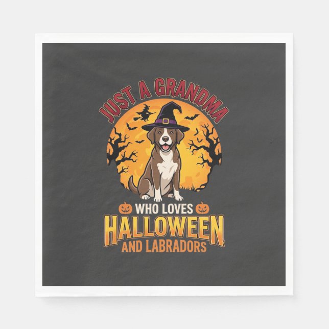Labrador Halloween Oma Hund Design_1 Serviette (Vorderseite)