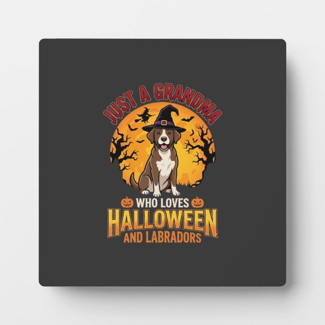 Labrador Halloween Oma Hundedesign_1 Fotoplatte (Vorderseite)